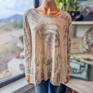 Magnolia Pearl All Seeing Eye Dylan Tee Oversized Long Sleeve, One Size Fits All